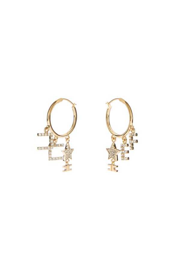 Hoop earrings with charms - Elisabetta Franchi® Outlet