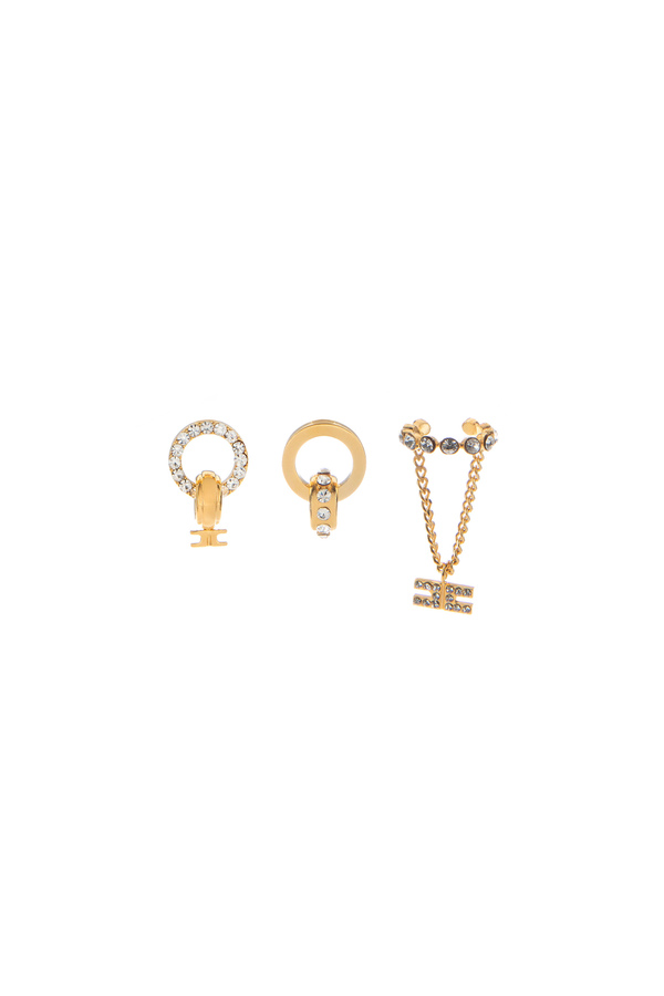 Tris di orecchini a cerchio con strass - Elisabetta Franchi® Outlet