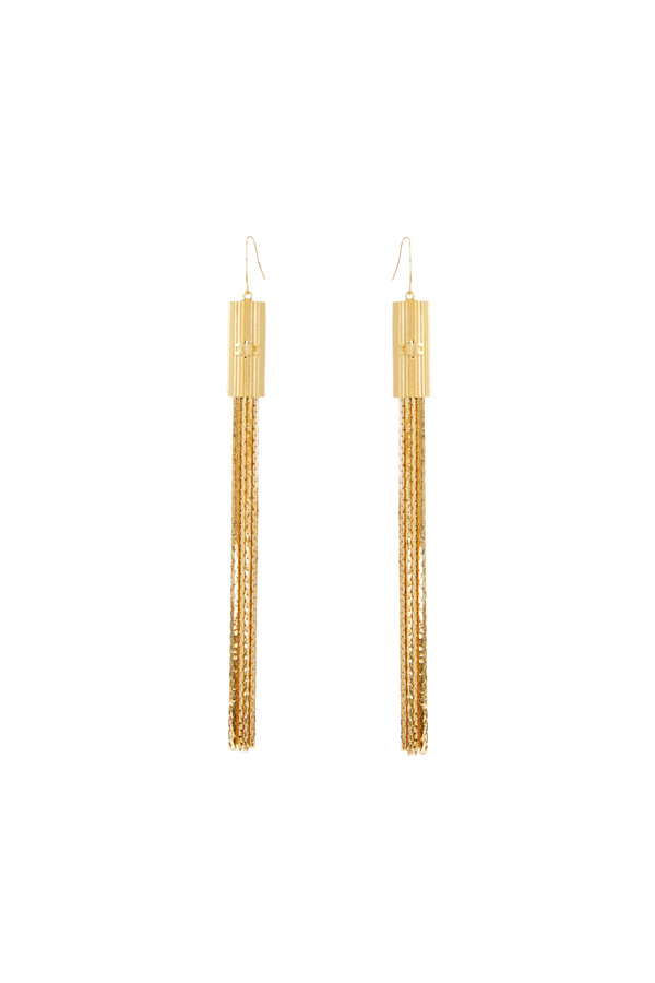 Pendientes colgantes con logotipo - Elisabetta Franchi® Outlet