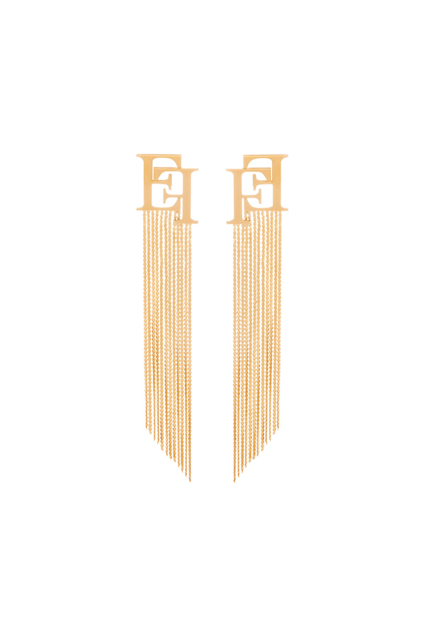 Orecchini logo con pendenti - Elisabetta Franchi® Outlet