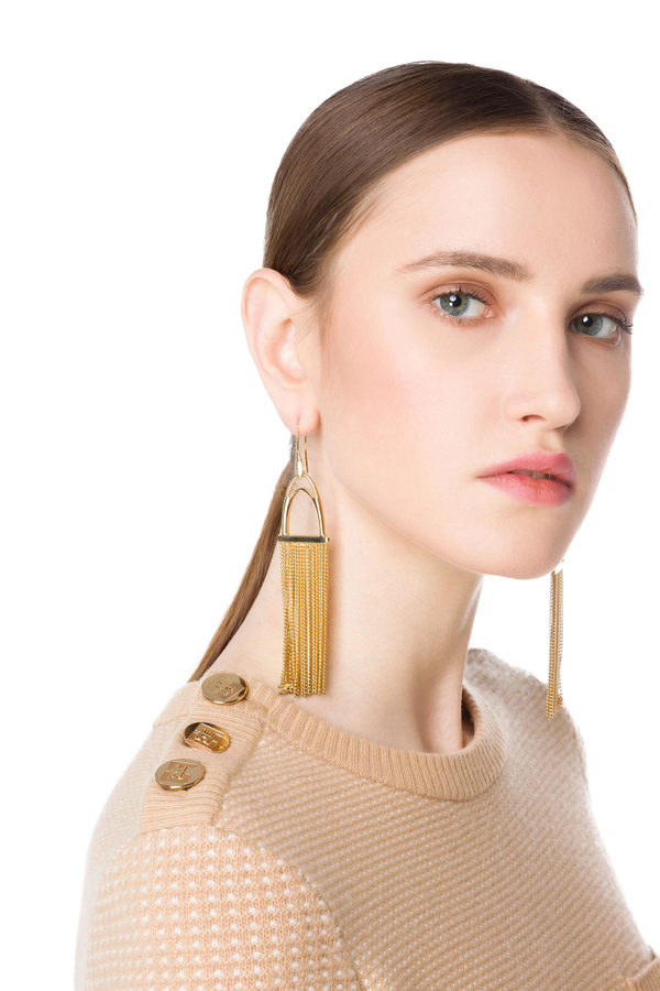 Earrings with logo by Elisabetta Franchi - Elisabetta Franchi® Outlet