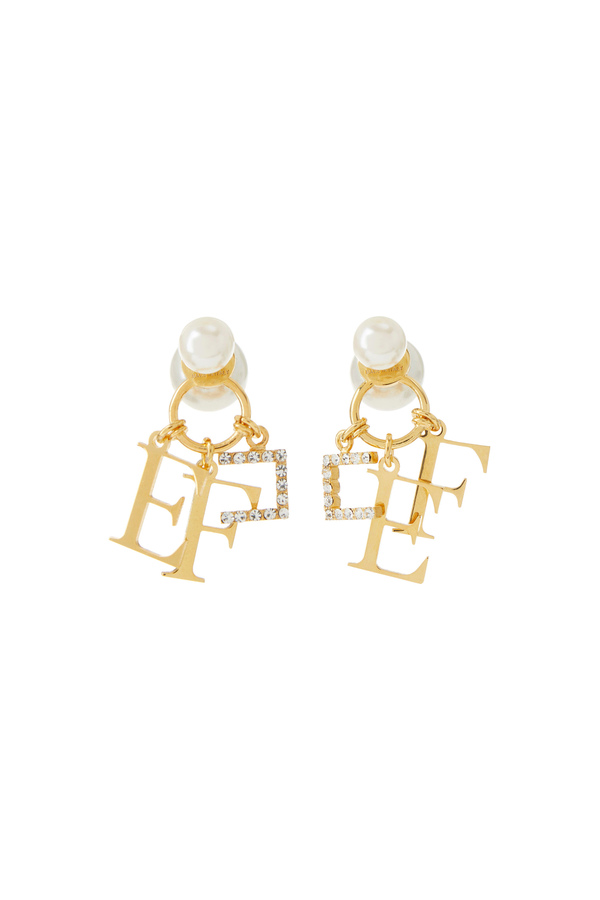 Earrings with pendants and pearls - Elisabetta Franchi® Outlet