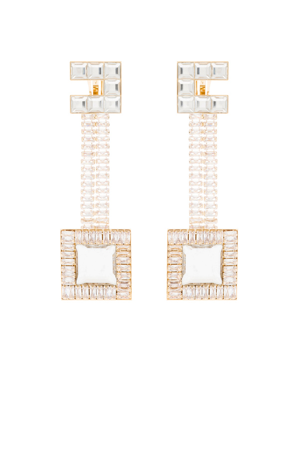 Earrings with crystal rhinestones - Elisabetta Franchi® Outlet