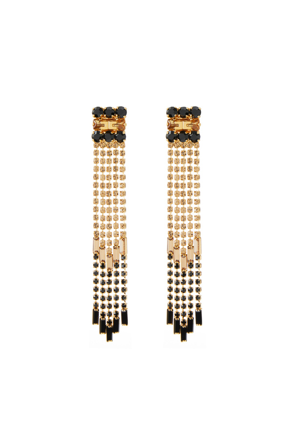 Orecchini con catena in strass - Elisabetta Franchi® Outlet