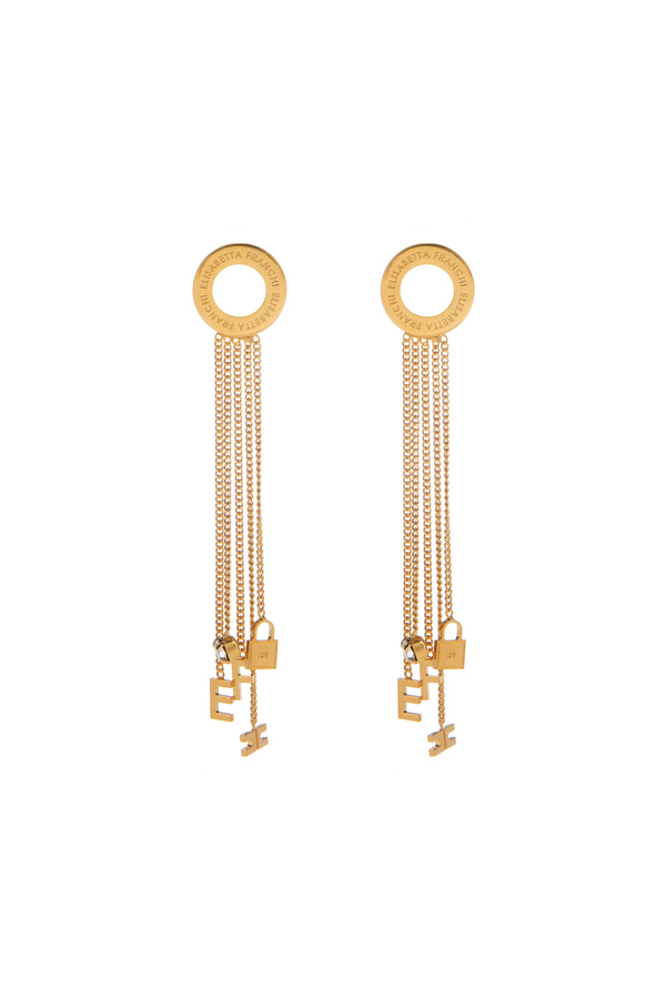 Orecchini con nappine pendenti e charms - Elisabetta Franchi® Outlet