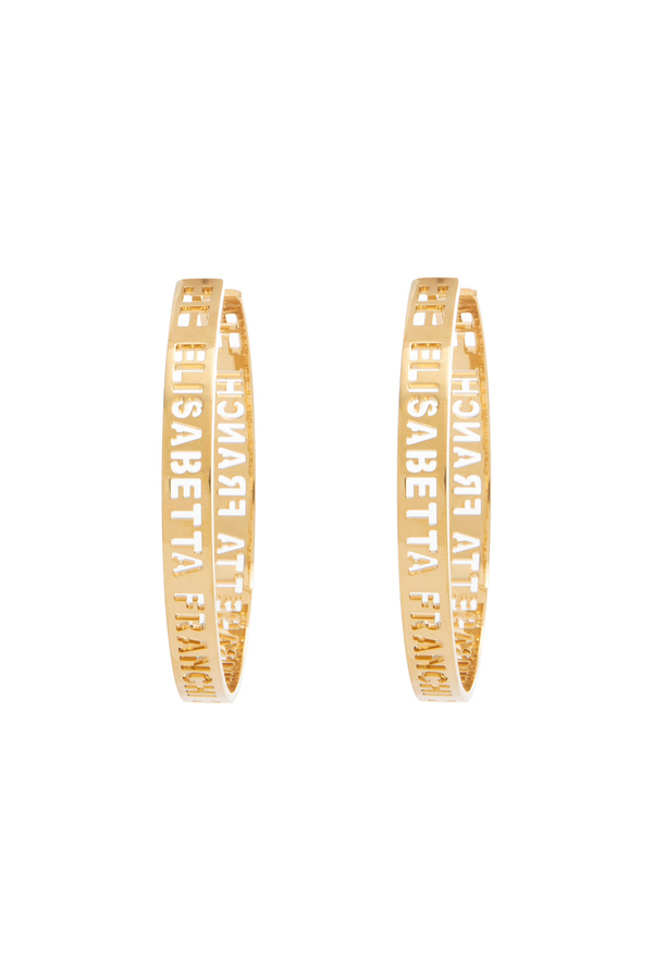 Orecchini a cerchio lettering - Elisabetta Franchi® Outlet