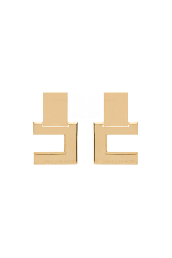 Orecchini logo con incisione - Elisabetta Franchi® Outlet