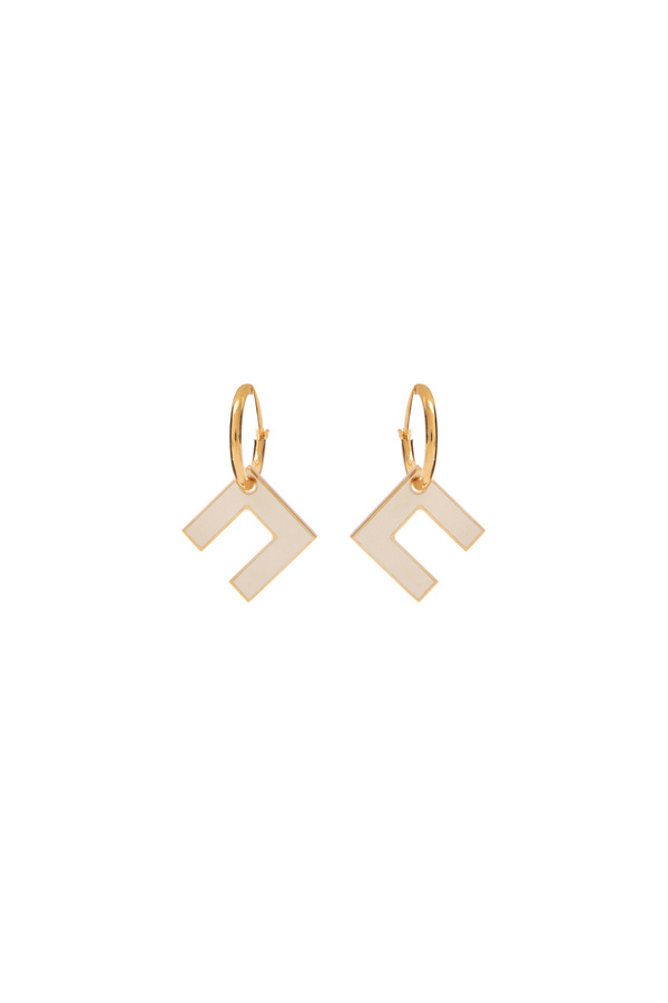 Orecchini a cerchio con logo - Elisabetta Franchi® Outlet