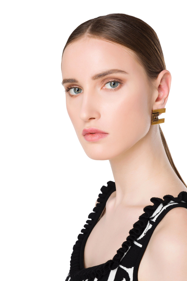 Earrings with logo by Elisabetta Franchi - Elisabetta Franchi® Outlet
