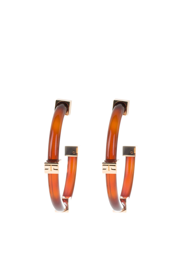 Turtle-effect resin earrings - Elisabetta Franchi® Outlet