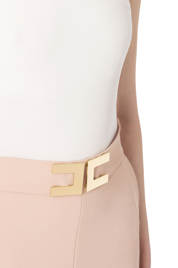Pantalón pitillo con logotipo - Elisabetta Franchi® Outlet
