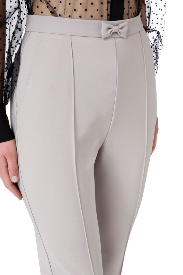 Cigarette trousers with waist bow - Elisabetta Franchi® Outlet