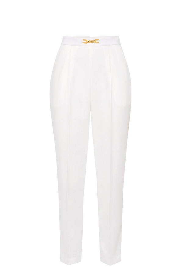 Essential trousers in crêpe fabric - Elisabetta Franchi® Outlet