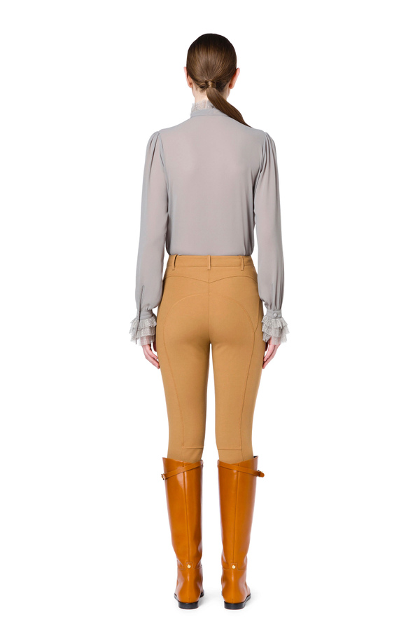 Skinny equestrian style trousers with gold horsebits - Elisabetta Franchi® Outlet