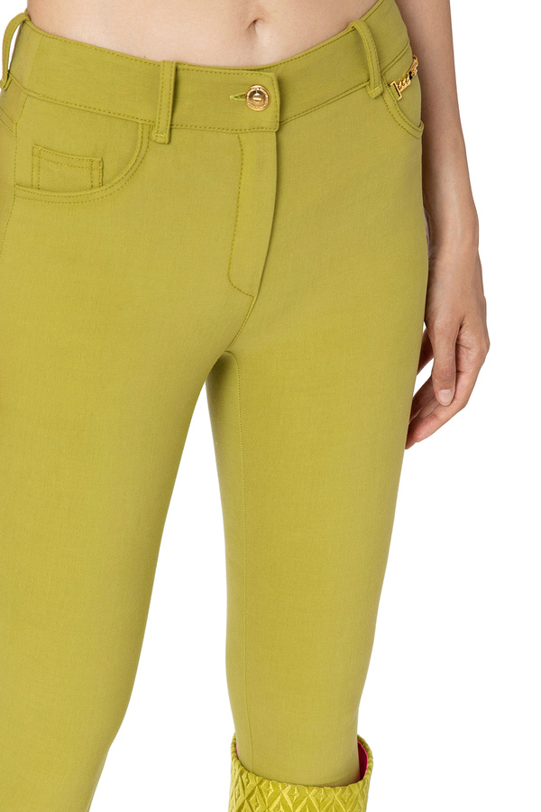 Pantalón de 5 bolsillos en tejido bielástico - Elisabetta Franchi® Outlet