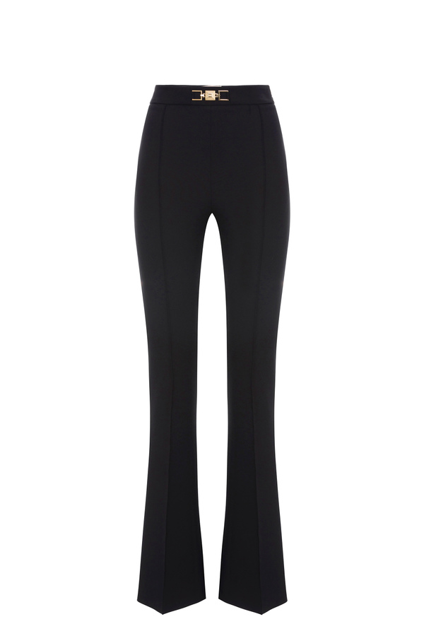 Bell-bottom trousers with studded horsebit - Elisabetta Franchi® Outlet