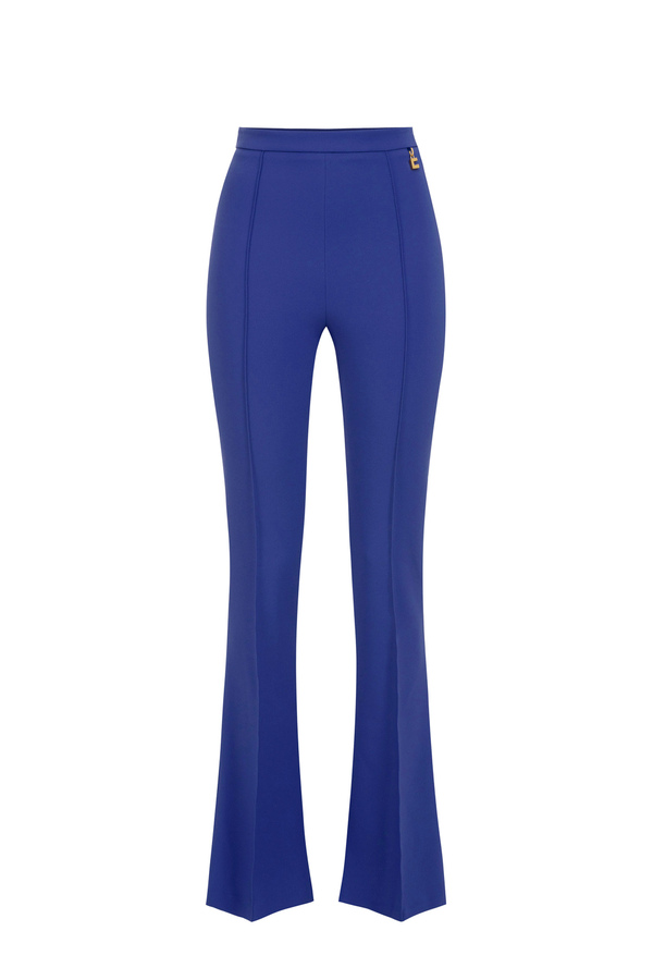 Pantalone palazzo in crêpe stretch con charms - Elisabetta Franchi® Outlet