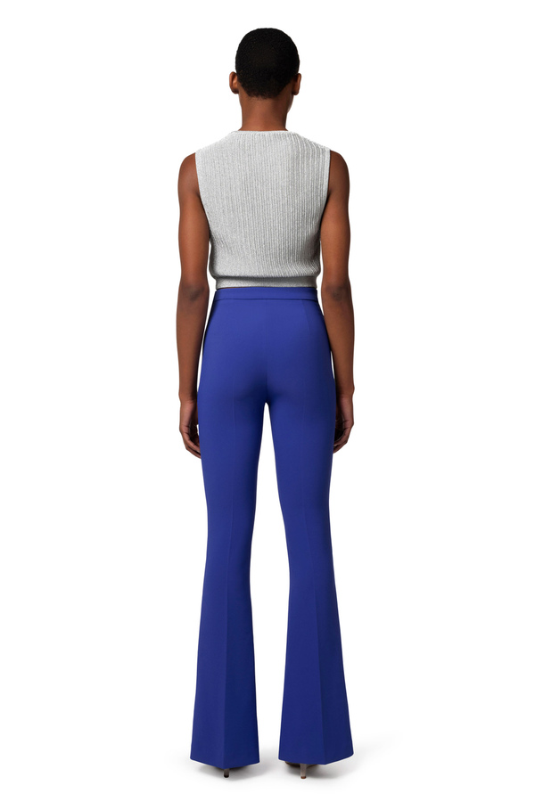 Pantalone palazzo in crêpe stretch con charms - Elisabetta Franchi® Outlet