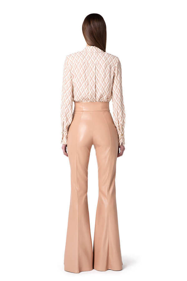 Palazzo-Hose aus synthetischem Material - Elisabetta Franchi® Outlet