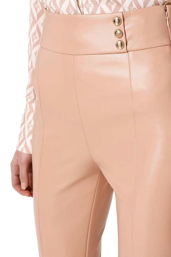 Pantalon palazzo en matériau synthétique - Elisabetta Franchi® Outlet