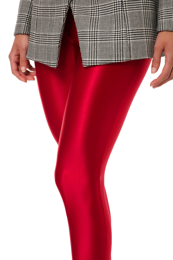 Satin leggings with logo - Elisabetta Franchi® Outlet