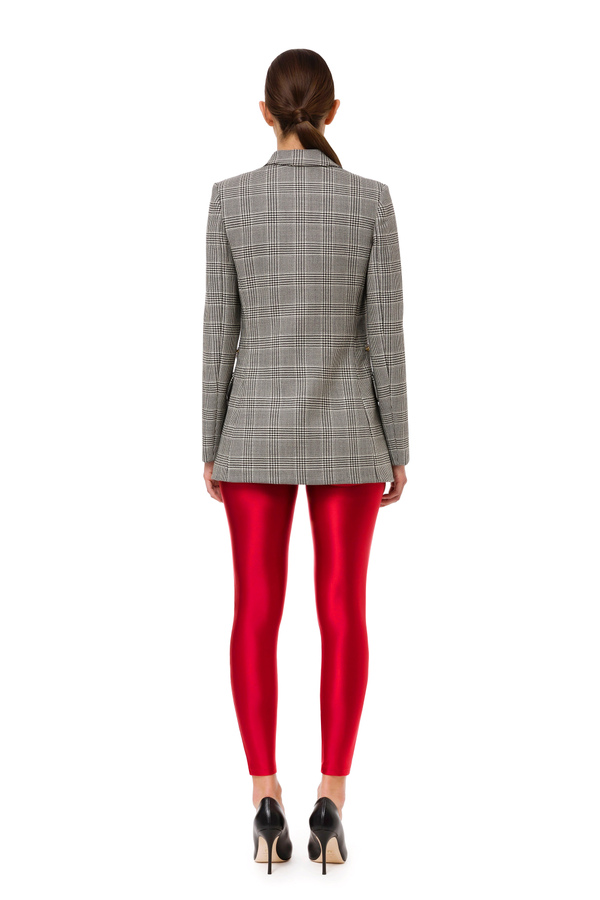 Satin leggings with logo - Elisabetta Franchi® Outlet