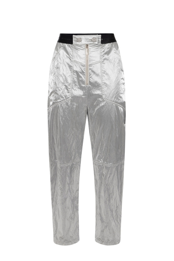 Metallic viscose boyfriend fit trousers - Elisabetta Franchi® Outlet