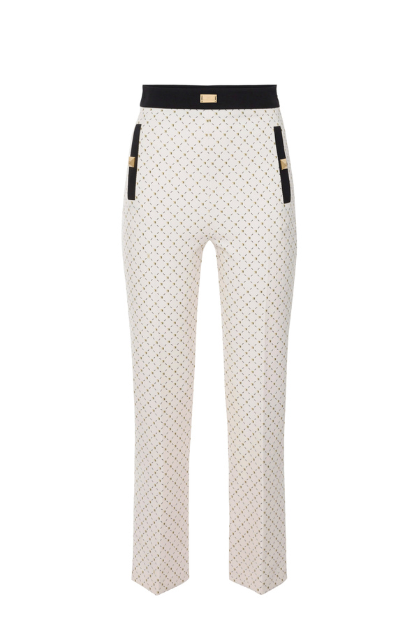 Flared trousers with stud print - Elisabetta Franchi® Outlet