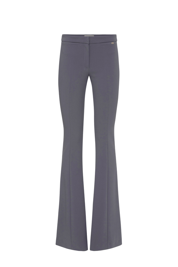 Pantalone a zampa in crêpe leggero - Elisabetta Franchi® Outlet