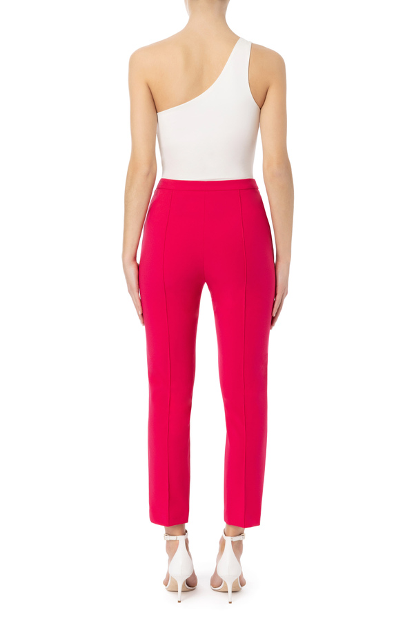 Technical bi-elastic fabric tapered trousers | Elisabetta Franchi® Outlet