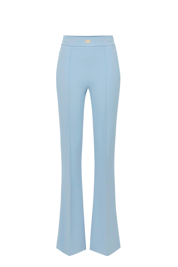 Trousers in double layer stretch crêpe - Elisabetta Franchi® Outlet