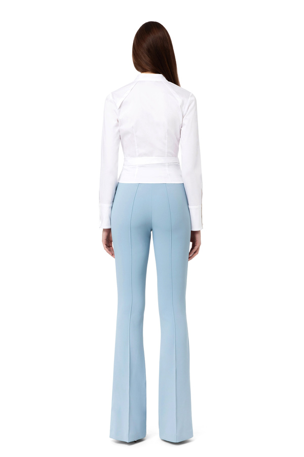 Trousers in double layer stretch crêpe - Elisabetta Franchi® Outlet