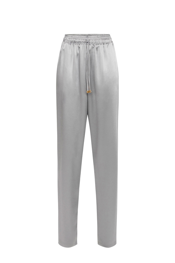 Jogger trousers in satin crêpe fabric - Elisabetta Franchi® Outlet