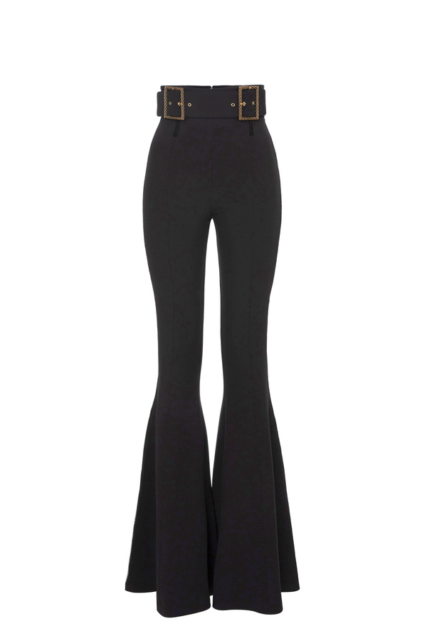 Wide trousers with ajour pattern - Elisabetta Franchi® Outlet
