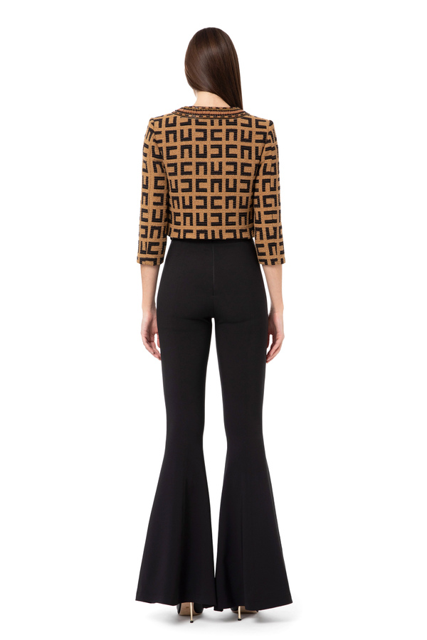 Wide trousers with ajour pattern - Elisabetta Franchi® Outlet