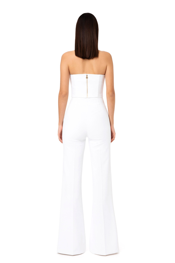 Bell-bottom trousers with criss-cross pattern - Elisabetta Franchi® Outlet