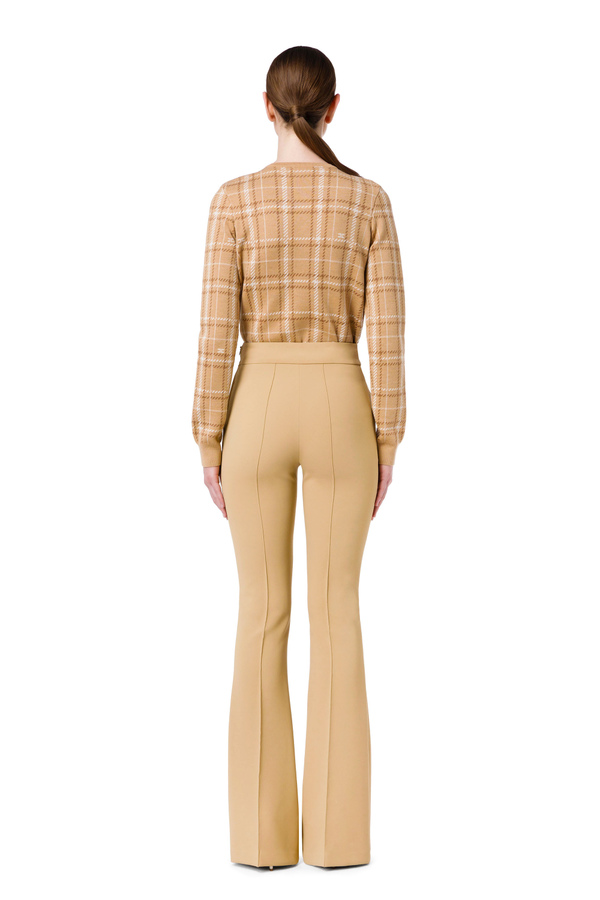 Bell-bottom trousers with Elisabetta Franchi logo - Elisabetta Franchi® Outlet