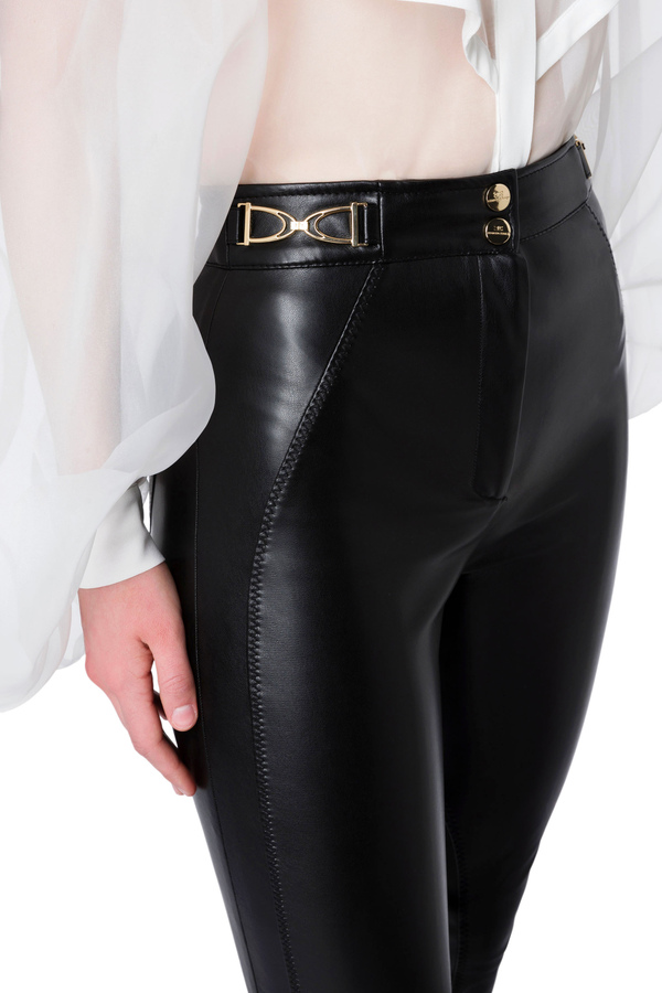 Stretch trousers with darts - Elisabetta Franchi® Outlet