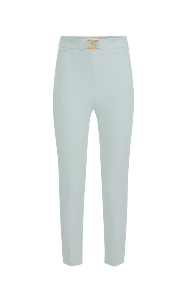 Gerade geschnittene Hose aus Stretch-Crêpe - Elisabetta Franchi® Outlet