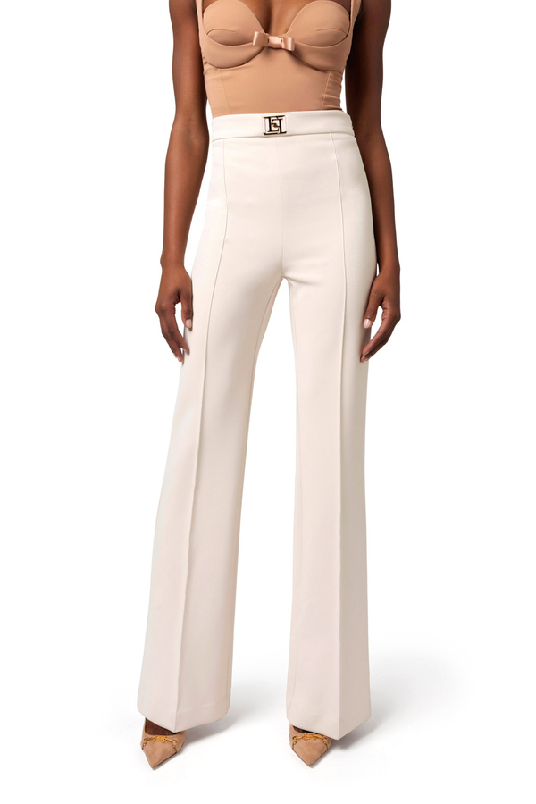 Stretch crêpe palazzo trousers - Elisabetta Franchi® Outlet
