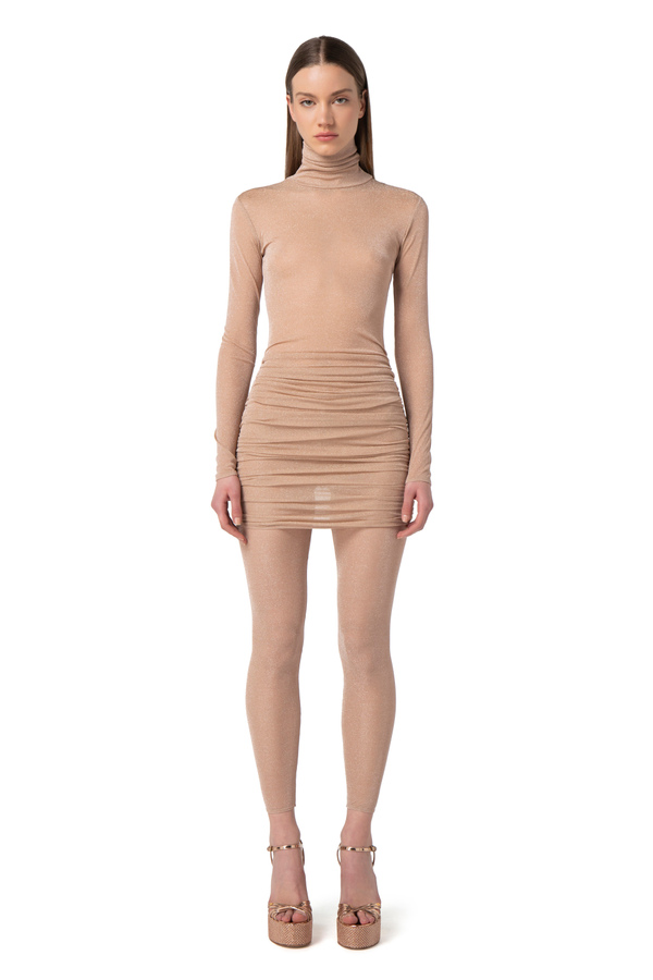Eng geschnittenes Kleid aus Jersey-Lurex - Elisabetta Franchi® Outlet