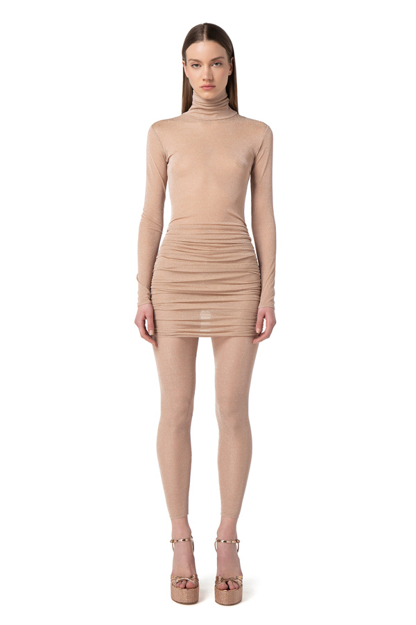 Eng geschnittenes Kleid aus Jersey-Lurex - Elisabetta Franchi® Outlet