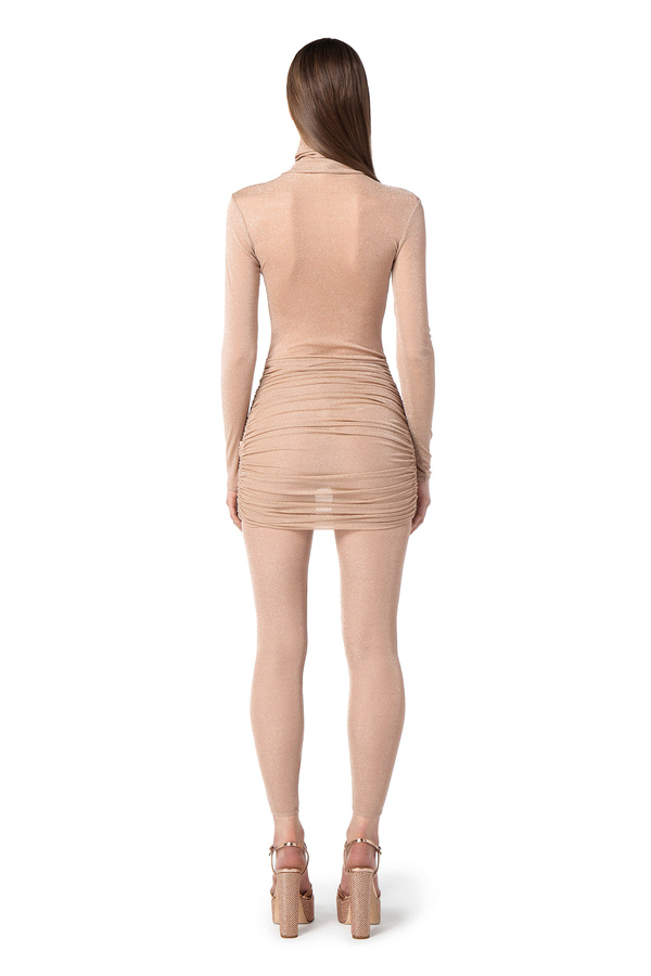 Eng geschnittenes Kleid aus Jersey-Lurex - Elisabetta Franchi® Outlet