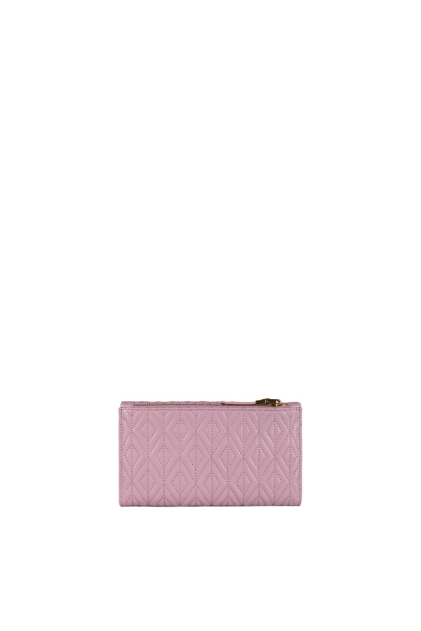 Diamond-patterned eco-nappa wallet - Elisabetta Franchi® Outlet