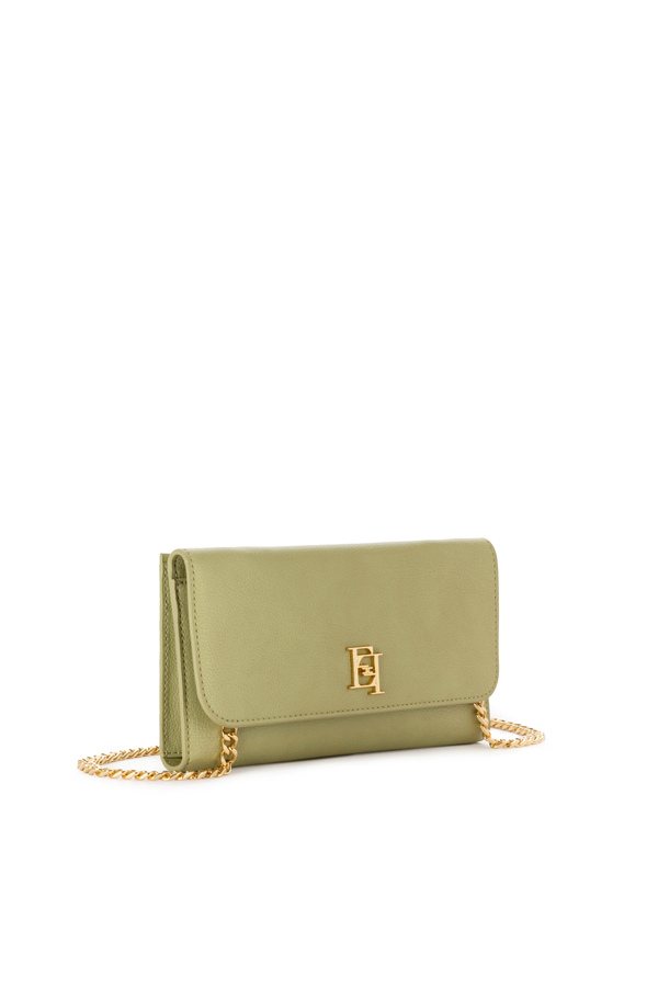 Portafogli con tracolla con logo in metallo - Elisabetta Franchi® Outlet