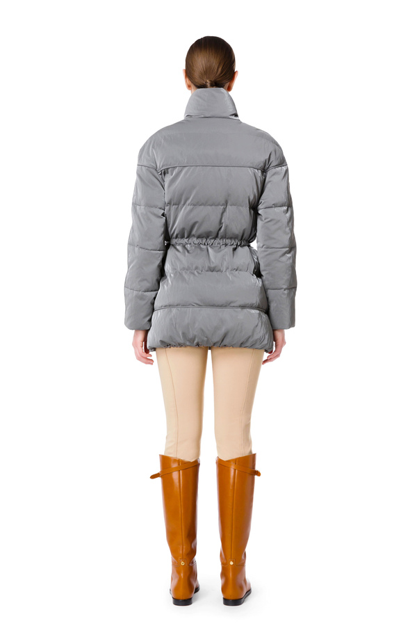 Oversize quilted jacket with belt at the waist - Elisabetta Franchi® Outlet