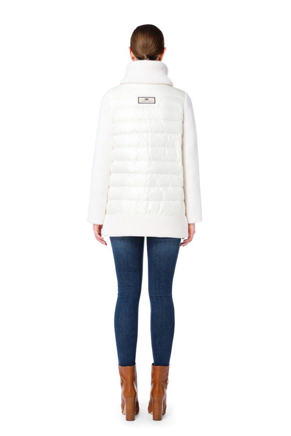 Stretch quilted jacket with maxi collar - Elisabetta Franchi® Outlet