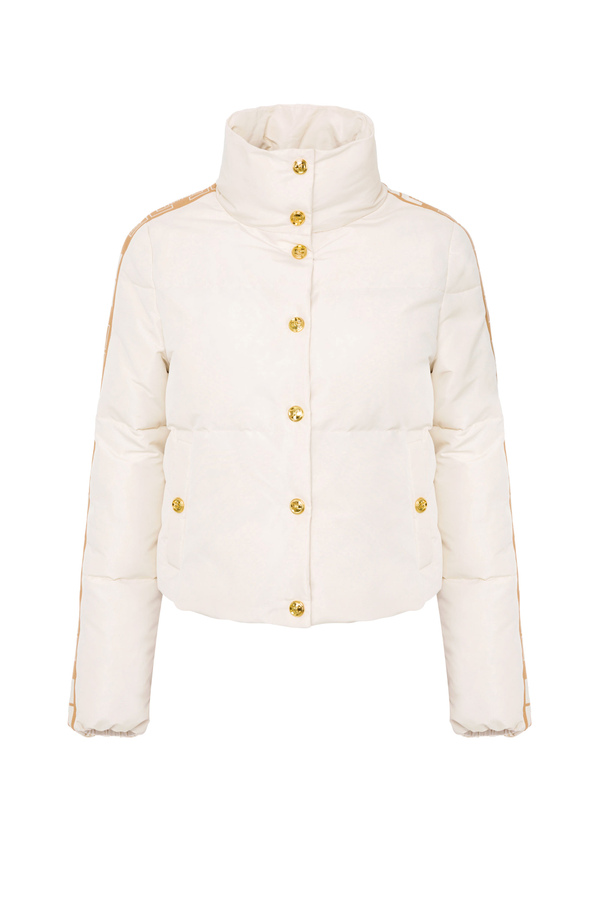 Short quilted jacket with logo by Elisabetta Franchi - Elisabetta Franchi® Outlet