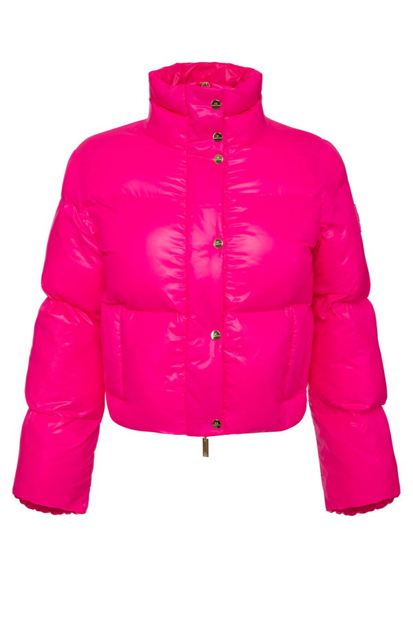 Steppjacke aus Satin-Segeltuch - Elisabetta Franchi® Outlet