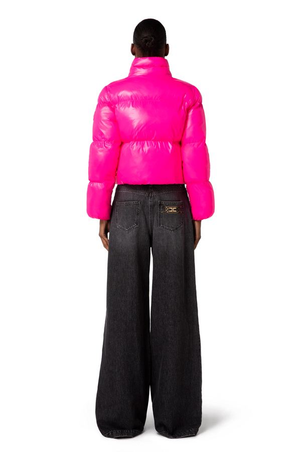 Steppjacke aus Satin-Segeltuch - Elisabetta Franchi® Outlet